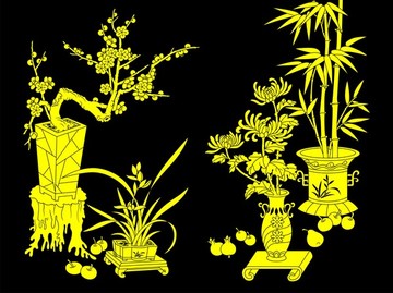 花瓶梅蘭竹菊?qǐng)D