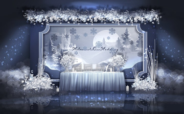 冰藍色冰雪簽到區(qū)
