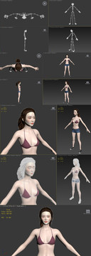 模型清涼裝美女蒙皮