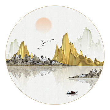 新中式立體水墨山水畫