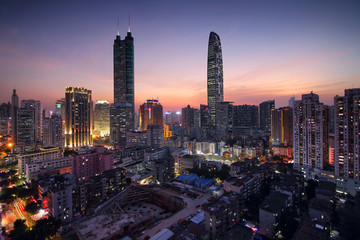 深圳罗湖城市风光夜景