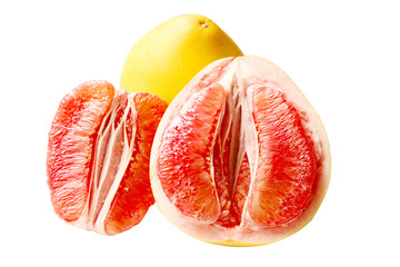 红心柚子纯白底图片