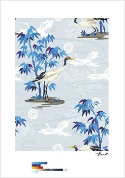 竹子仙鶴