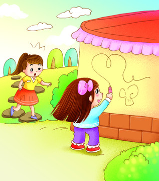 不要在墻上亂涂亂畫