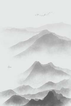 山水無(wú)框畫(huà)