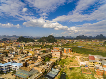 航拍云南文山丘北普者黑风景区