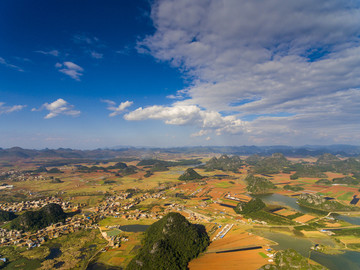 航拍云南文山丘北普者黑风景区