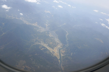 航拍浙江地区大河河流