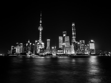 上海城市建筑黑白摄影