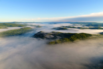 航拍森林云雾
