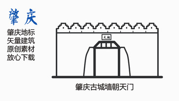 肇庆地标肇庆古城墙朝天门