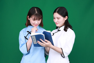 民国女学生装摄影图