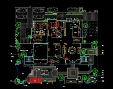 欧式别墅庭院平面cad