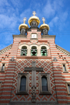 哥本哈根教堂金色蒜头顶