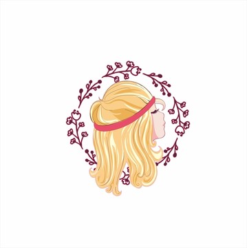 美女頭像logo