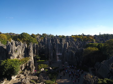 航拍云南昆明石林风景区