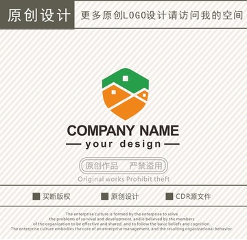 M字母盾牌家居logo