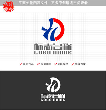 YD字母标志飞鸟红日logo