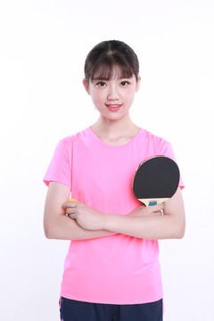 美女乒乓球摄影图