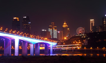 石板坡大桥夜景