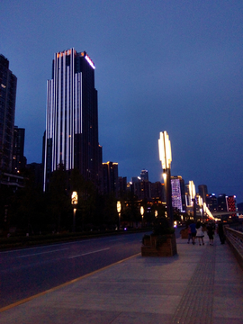 重庆嘉陵江边 建筑夜色风景