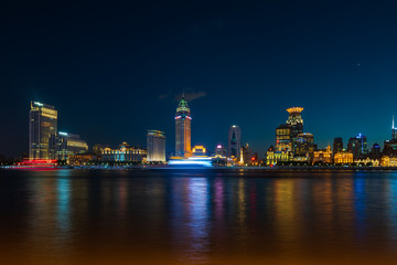 上海黄浦江夜景201808