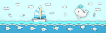 3d立體浮雕鯨魚海洋兒童房墻紙