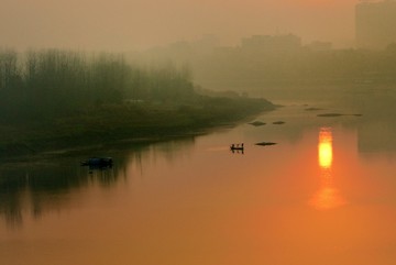 江景早晚霞