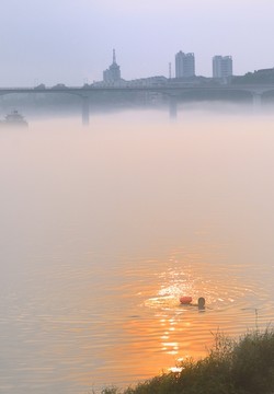 江景早晚霞