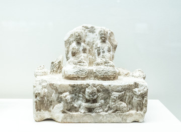 北齐白石释迦多宝佛坐像