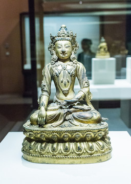 明代鎏金铜释迦牟尼佛坐像