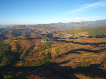 航拍东川红土地