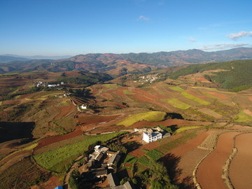 航拍东川红土地