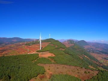 航拍东川红土地