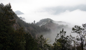 雨雾中的雁荡山