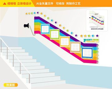 美术楼道校园文化墙