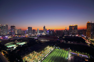 广州天河城市风光夜景