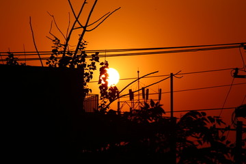 城市夕阳