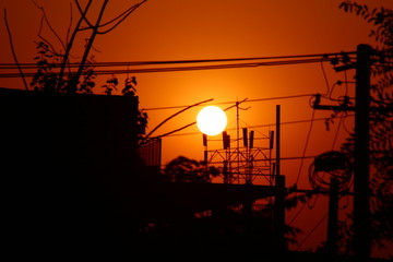 城市夕阳