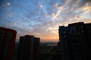 城市夕阳晚霞