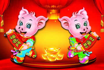 小豬門貼