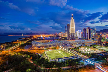 深圳湾体育中心夜景