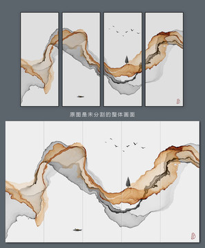 抽象禅意水墨画装饰画