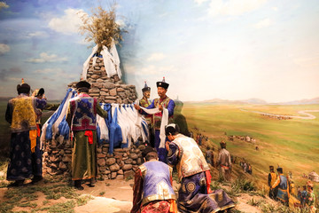 蒙古族传统祭祀蜡像
