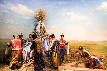 蒙古族传统祭祀蜡像