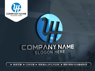 YH字母LOGO設計