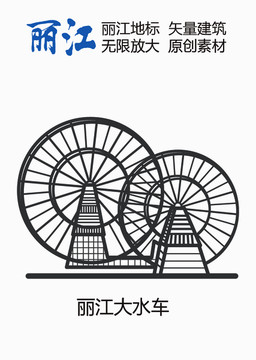 麗江地標(biāo)麗江大水車