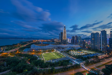 深圳湾体育中心夜景