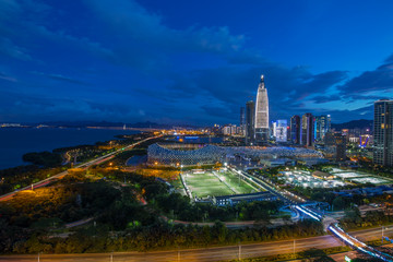 深圳湾体育中心夜景