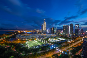 深圳湾体育中心夜景